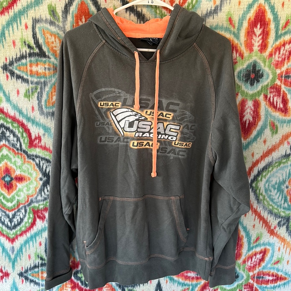 Gray racing hoodie